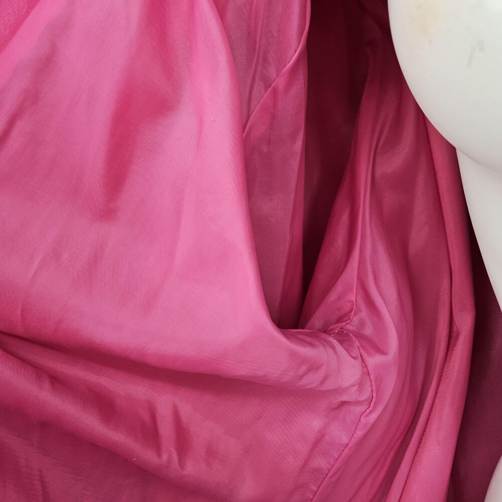 Vintage Trench Long Rain Jacket Coat Womens 12 Pink Rubberized Belted 80s Formal - Picture 8 of 16